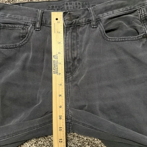 American Eagle Low Rise Skater Jeans Women's Size 8 Black Baggy Wide Leg Grunge - Picture 10 of 11